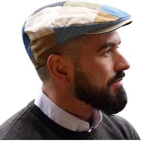 Hanna Hats Men's Vintage Irish Cap Linen (Green/Grey/Brown/Rose, X-Large) in Saudi Arabia