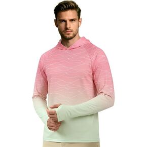 Men's UPF 50+ Sun Protection Hoodie Shirt Rash Guard Long Sleeve Shirt UV Fishing Outdoor Hiking Swimming in Kuwait