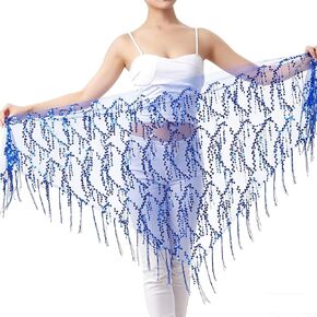 Women's Belly Dance Hip Scarf, Sequin Triangle Tassels Colorful Waist Chain Belt for Dancing in Saudi Arabia