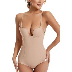 Women's Strapless Shapewear Body Shaper Tummy Control Waist Push-Up Bodysuit with Cups and Detachable Straps in Saudi Arabia
