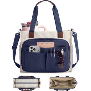 BAGSMART Canvas Tote Bag for Women, Work Tote Bag with Zipper, Crossbody Handbag for Travel Teacher Nurse in Kuwait