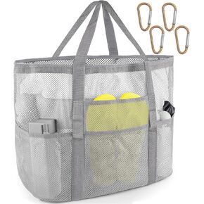 SRISE Mesh Beach Bag - Large Beach Tote Bag for Family Beach Bag for Toys & Vacation Essentials in Kuwait