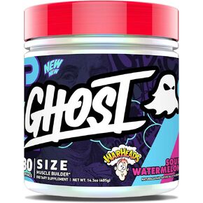 GHOST Size Muscle Builder Dietary Supplement - Cherry Limeade, 30 Servings – Support Muscle Growth & Strength Building for Men & Women - Creatine & Betaine - Free of Sugar & Gluten in Saudi Arabia