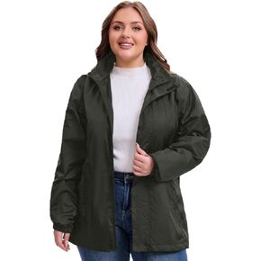 Women's Plus Size Rain Jacket Waterproof Windbreaker 1X-5X Wondproof Raincoat for Hiking Travel with Hood in Saudi Arabia