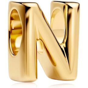 S925 A-Z Bead Charms,Initial Letter Alphabet, 14K Gold Plated, for Bracelet Necklace, Gift for Mothers Nurses Day Graduation Birthday Anniversary, for Girlfriend Family Friend, for Pandora in Saudi Arabia