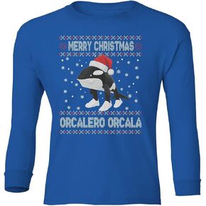 Orcalero Orcala – Funny Merry Christmas Ugly Design Youth Long Sleeve T-Shirt in Saudi Arabia