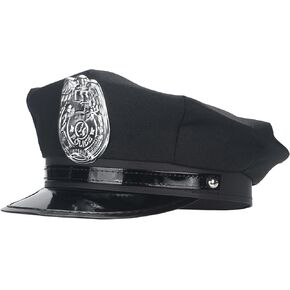 Men Police Costume Hat, Police Hat, Cop Cosplay Hat Cap for Men, Women, Adults Officer Captain Accessories for Halloween Cosplay in Saudi Arabia
