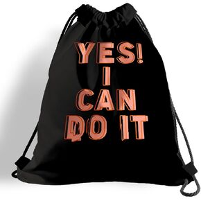 Drawstring Bag for Women Men, Motivational Quote Bag - Yes I Can Do It, Lightweight Drawstring Sports Backpack, Quick-drying and Moisture-proof Bags for Gym, Sports, Travel, Daily Use 124 in Saudi Arabia