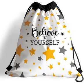 Drawstring Bag for Women Men, Motivational Quote Bag - Believe In Yourself, Lightweight Drawstring Sports Backpack, Quick-drying and Moisture-proof Bags for Gym, Sports, Travel, Daily Use 121 in Saudi Arabia