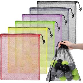 Bremorou Mesh Bag Drawstring Set 6pcs Mesh Laundry Bags Colorful Nylon Drawstring Bags For Pool Storage Beach Ball Toys Storage Bag Gym Laundry 13.78 X 15.75 Inches in Saudi Arabia
