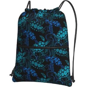 JOOCAR Rainbow Drawstring Bag LGBT Pride Gay Black Backpack Draw String Bags Waterproof Lightweight Sports Beach Gym Sackpack Zipper Pocket for Men Women in Saudi Arabia