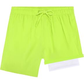 Boys Swim Trunks Water Activated Graphic Double Layer with Stretch Lining Beach Shorts for Boys 5-14 Years in Saudi Arabia