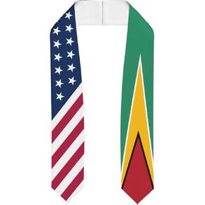Country Flag And Usa Flag Graduation Stole Sash For Study Aboard International Students in Saudi Arabia