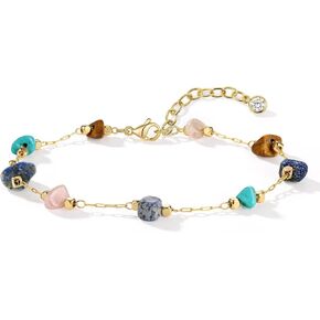 Created Turquoise Bracelet for Women, 14K Gold Plated Beaded Chain Boho Western Jewelry in Saudi Arabia