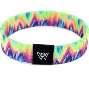 Hang Loose Bands - Coastal Surfer Beach Bracelet for Men, Women & Teens - Comfy Summer - Boho Reversible Wristband - Electric Chevron | Small: 6.5" (most common fitting size) in Saudi Arabia