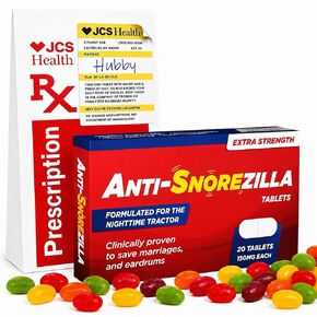 Anti-Snorezilla Funny Gifts for Men, Husbands Gift from Wife, Joke Pill Box with Jelly Beans and Prescription Bag, Husband Birthday Gift, Anniversary for Husband, Fathers Day, Dad Birthday Gift in Saudi Arabia