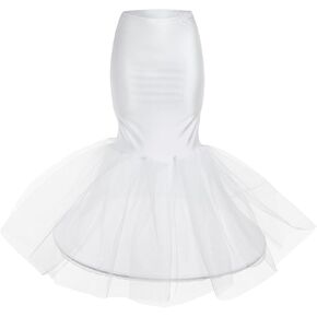 KESYOO Women's Trumpet Petticoat for Wedding Dress Underskirt, Fishtail Crinoline Slip, Floor Length Hoop Skirt for Bride, Fit and Flare Gown Accessories in Kuwait
