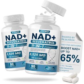 NAD+ Supplement, 8525 mg Liposomal NAD Resveratrol Supplement for Women and Men with Coptisine Quercetin Curcumin Supports Cellular Health, Energy & Healthy Anti-Aging 180 Counts in Saudi Arabia