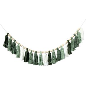 Green Classroom Decor Tassel Garland, Boho Wall Decor for Classroom Bulletin Board Decorations,Teacher Must Be Have, Nursery Tassel Banner, Kids Room, Baby Shower, Summer Party in Saudi Arabia