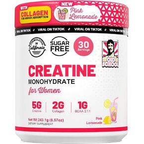 Old School Labs Creatine for Women–Post-Workout Supplement with 5000mg Creatine Monohydrate Powder, 2000mg Collagen & BCAA 2:1:1 for Strength Support & Recovery– Pink Lemonade - 8.57 Ounce (Pack of 1) in Saudi Arabia