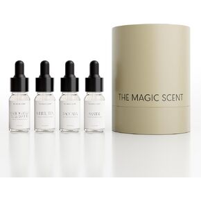 The Magic Scent Discovery Set - Mahogany & Teakwood, White Tea, Baccara, & Santal Hotel & Home Luxury Scents - Diffuser Oil Scents for Home, Designed for All Diffusers - 4x10 mL in Saudi Arabia