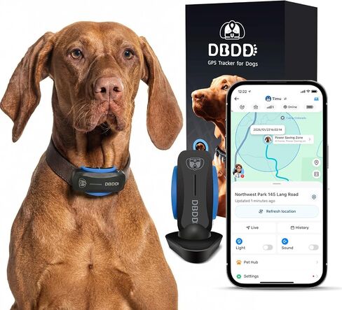Dog GPS Tracker, Smart GPS Tracker for Dogs, Real Time Location | Escape Alerts | Activity Tracking | Waterproof, Compatible with iOS and Android (for 40lb+ Dogs) in Saudi Arabia