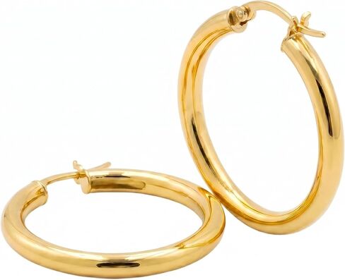 14K Gold Hoop Earrings for Women, Lightweight Everyday Hoops - Perfect Mother’s Day, Valentine’s, Anniversary & Birthday Gifts for Wife in Saudi Arabia