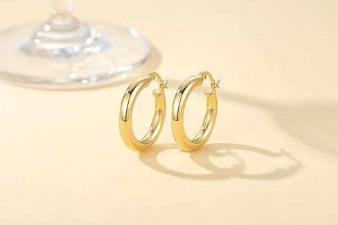 14K Gold Hoop Earrings for Women, Lightweight Everyday Hoops - Perfect Mother’s Day, Valentine’s, Anniversary & Birthday Gifts for Wife in Saudi Arabia