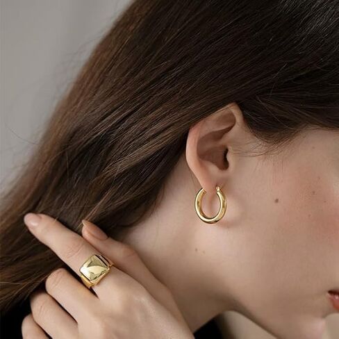 14K Gold Hoop Earrings for Women, Lightweight Everyday Hoops - Perfect Mother’s Day, Valentine’s, Anniversary & Birthday Gifts for Wife in Saudi Arabia