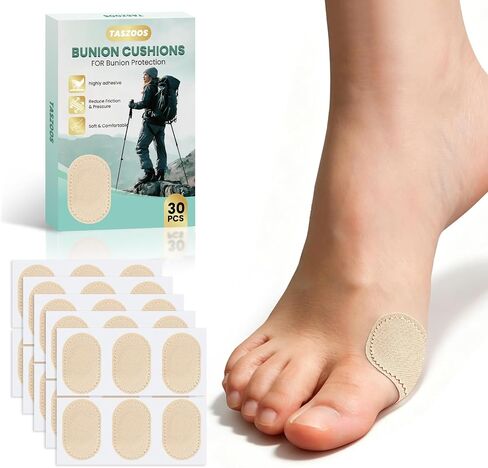 Bunion Pads to Wear with Shoes - 30 Pcs Waterproof Bunion Cushions for Women and Men - Adhesive Bunion Protector for Walking, Standing, Hiking, Sport, Daily Use in Kuwait