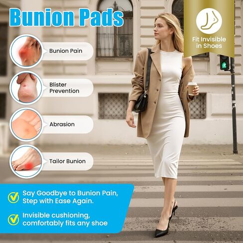 Bunion Pads to Wear with Shoes - 30 Pcs Waterproof Bunion Cushions for Women and Men - Adhesive Bunion Protector for Walking, Standing, Hiking, Sport, Daily Use in Kuwait