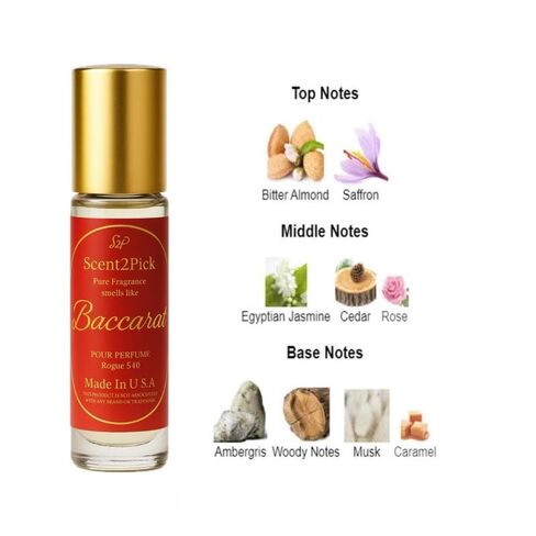 Baccarat Rouge 540 ROLL-ON SCENT OIL - 10ml Alcohol-Free Long-Lasting Oil-Based Fragrance in Travel-Friendly Roller Bottle (2PCs) in Kuwait
