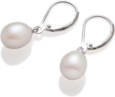 Authentic 925 Sterling Silver AAA Grade High Luster Natural White Freshwater Pearl Drop Earrings Tarnish Resistant Hypoallergenic Nickel Free Women Jewelry in Saudi Arabia