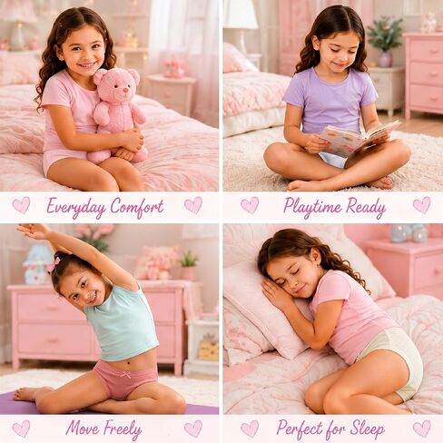 Princess Rose Baby Toddler Girls Underwear - 5 Pack Cotton Pointelle Knit Kids Underwear Girls Panties Multipack (2T-6X) in Kuwait