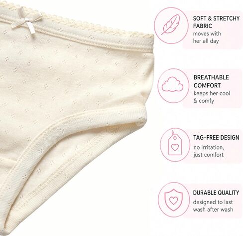 Princess Rose Baby Toddler Girls Underwear - 5 Pack Cotton Pointelle Knit Kids Underwear Girls Panties Multipack (2T-6X) in Kuwait