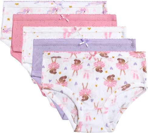 Princess Rose Baby Toddler Girls Underwear - 5 Pack Cotton Pointelle Knit Kids Underwear Girls Panties Multipack (2T-6X) in Kuwait