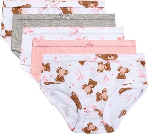 Princess Rose Baby Toddler Girls Underwear - 5 Pack Cotton Pointelle Knit Kids Underwear Girls Panties Multipack (2T-6X) in Kuwait