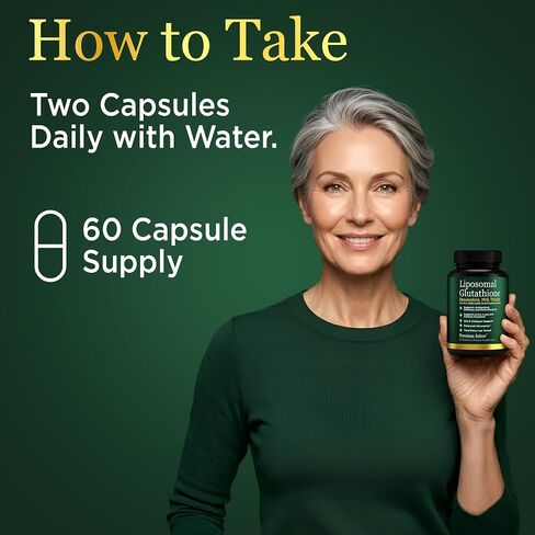 Liposomal Glutathione Capsules with Resveratrol & Milk Thistle Supplement for Men and Women - L-Glutathione - 60 Capsules, Third Party Tested, Made in USA in Saudi Arabia