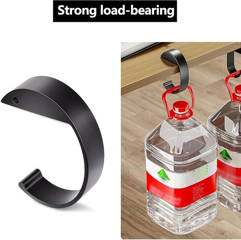2Pcs Handbag Hook for Table, C Shape Purse Hanger for Desk, Socks Stockings Holders, Alloy Heavy Duty Hook for Hanging Various Heavy Items, Foldable Bag Holder for Desktop Organization. Black in Kuwait