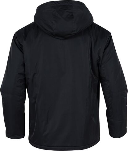 Men's Winter Work Jacket with Teflon Fabric Protector,Fleece Lined Thermal Insulated Black Hooded Coat in Kuwait