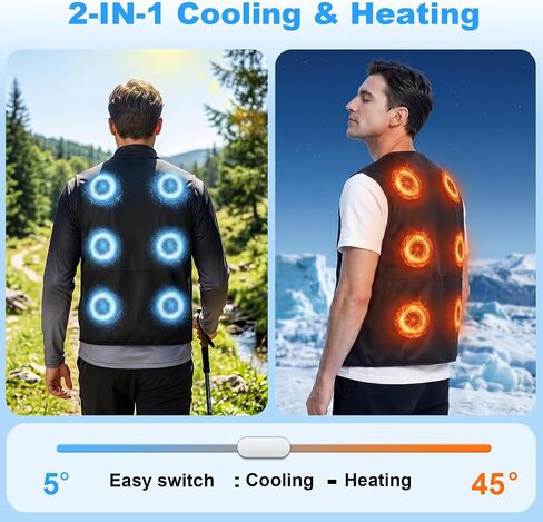 Cooling Vest for Men & Women, Wearable Cooling Jacket with 6 Semiconductor Cooling Plates, Portable Air Conditioner Vest for Outdoor Work, Gardening, Fishing, Construction in Kuwait