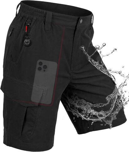 IGOLUMON Men's Hiking Cargo Shorts 9"/11" Water Resistant Quick Dry Stretch Short for Men Golf Casual with 6 Pockets in Kuwait