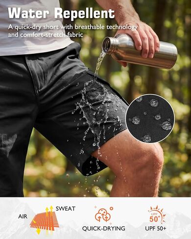 IGOLUMON Men's Hiking Cargo Shorts 9"/11" Water Resistant Quick Dry Stretch Short for Men Golf Casual with 6 Pockets in Kuwait