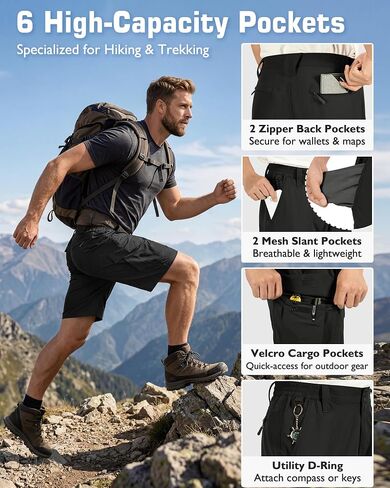 IGOLUMON Men's Hiking Cargo Shorts 9"/11" Water Resistant Quick Dry Stretch Short for Men Golf Casual with 6 Pockets in Kuwait