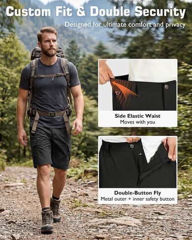 IGOLUMON Men's Hiking Cargo Shorts 9"/11" Water Resistant Quick Dry Stretch Short for Men Golf Casual with 6 Pockets in Kuwait