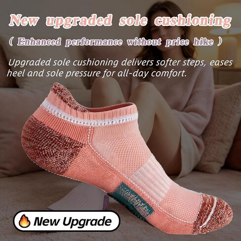 MICBAM 10 Pairs Womens Ankle Socks-Cushioned Running Athletic Cotton Socks,Low Cut Casual Socks,Size 6-12 in Saudi Arabia