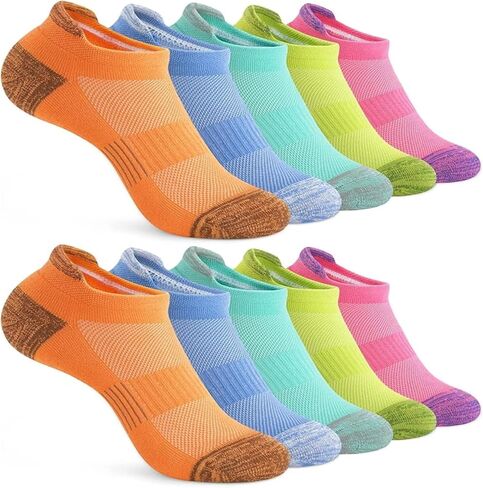 MICBAM 10 Pairs Womens Ankle Socks-Cushioned Running Athletic Cotton Socks,Low Cut Casual Socks,Size 6-12 in Saudi Arabia