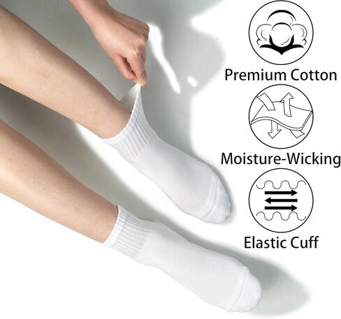 BomKinta Ankle Socks for Women - Soft Cotton Quarter Socks with Reinforced Sole - Casual Sock with Band 6 Pairs Gifts in Saudi Arabia