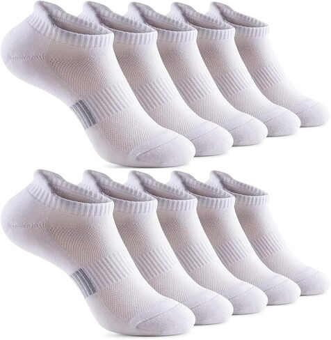 MICBAM 10 Pairs Womens Ankle Socks-Cushioned Running Athletic Cotton Socks,Low Cut Casual Socks,Size 6-12 in Saudi Arabia