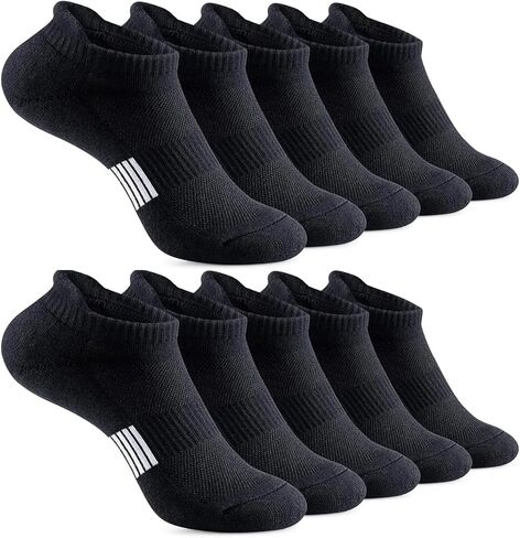 MICBAM 10 Pairs Womens Ankle Socks-Cushioned Running Athletic Cotton Socks,Low Cut Casual Socks,Size 6-12 in Saudi Arabia